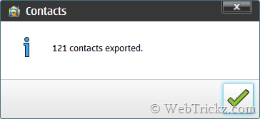 contacts exported