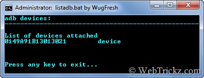 adb device listed