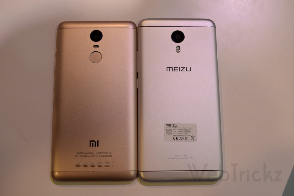 design comparison between Redmi Note 3 and Meizu M3 Note