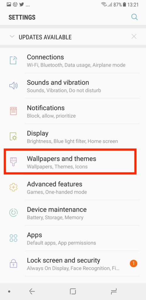 samsung galaxy settings