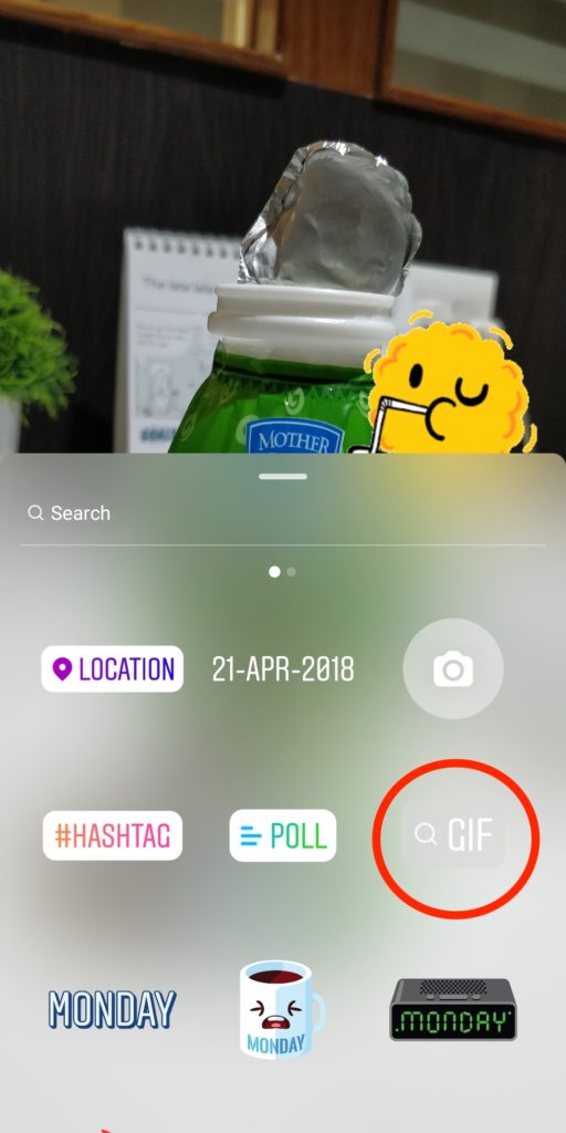 adding gifs to instagram