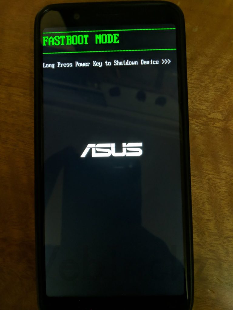 Zenfone Max Pro M1 Fastboot mode