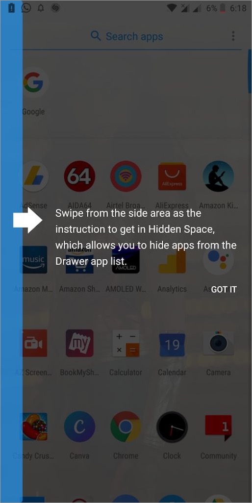 oneplus app drawer