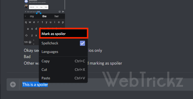 how to mark text as spoiler on discord on desktop