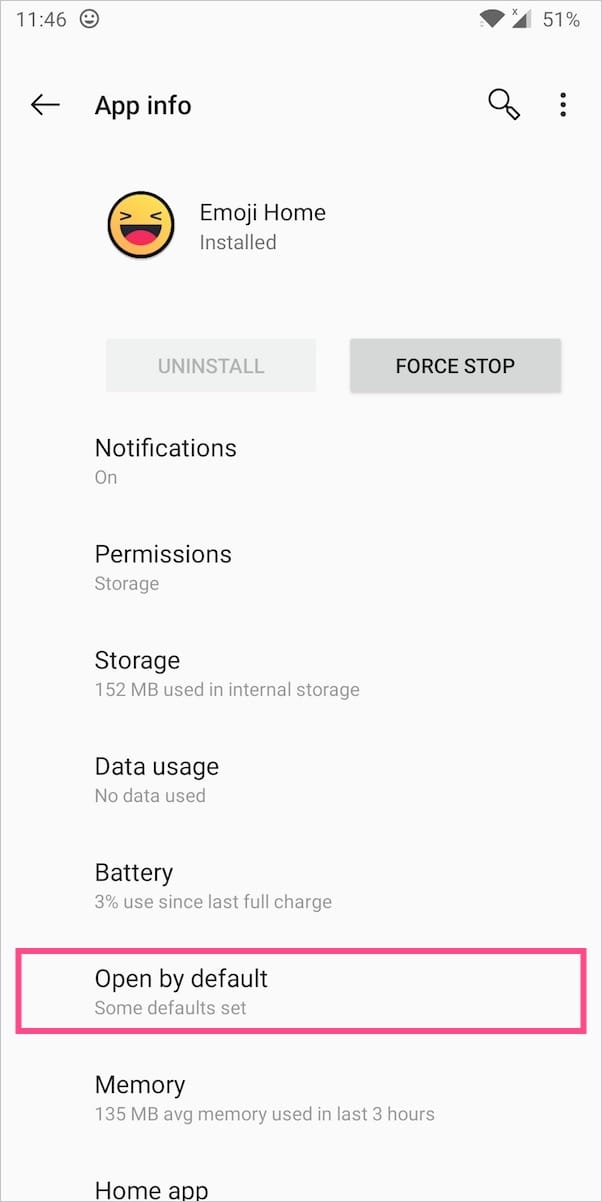 app info screen