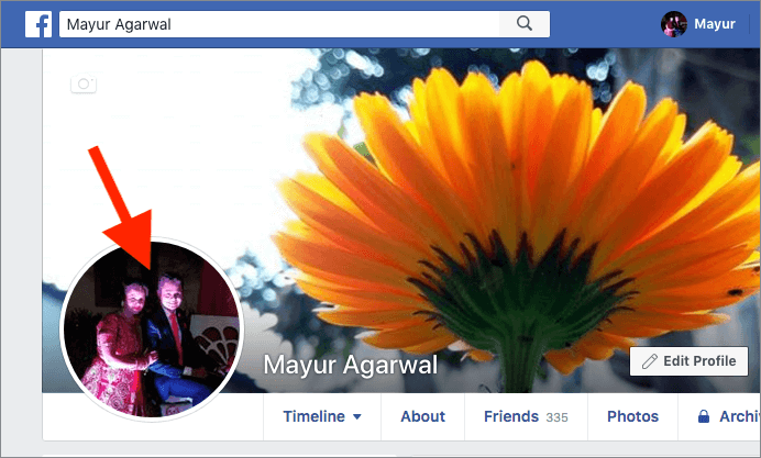 facebook profile on desktop