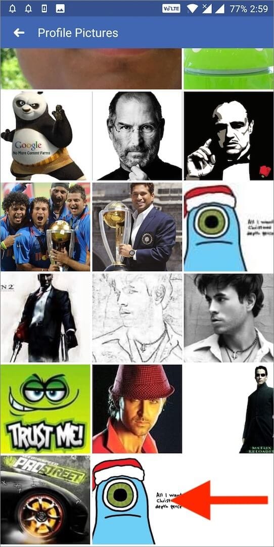 see facebook first profile picture
