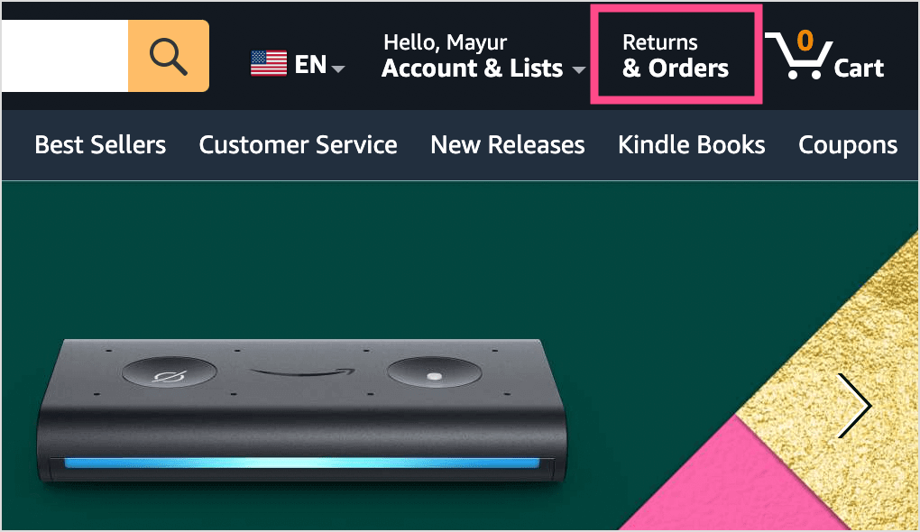 how to view orders on amazon website