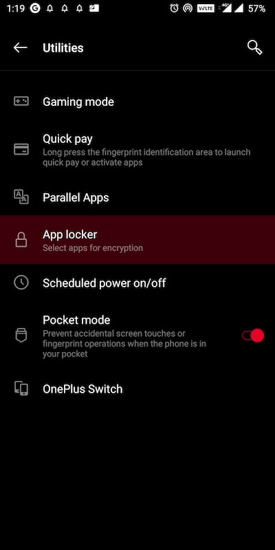 app locker in oneplus