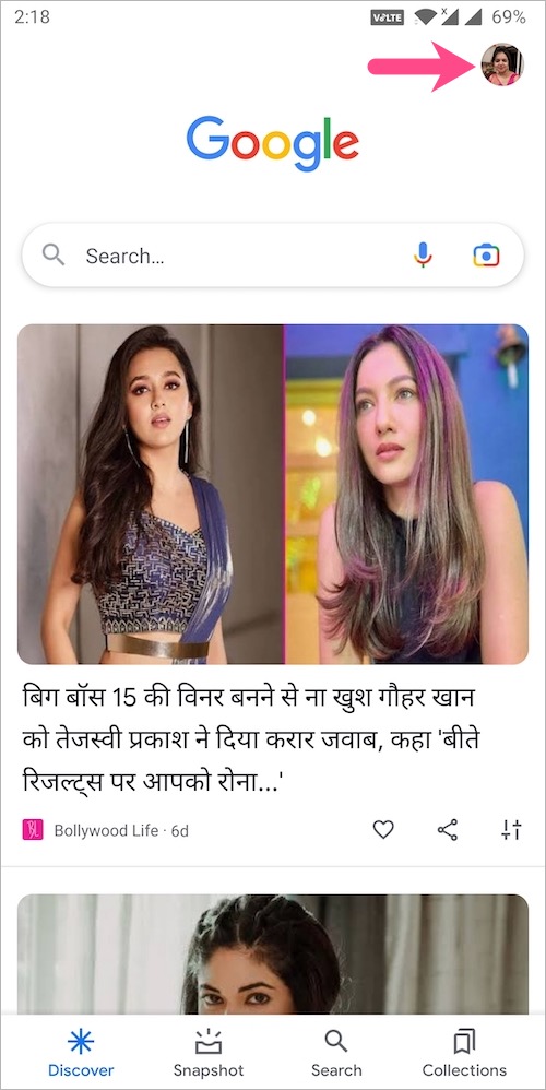 google discover on android