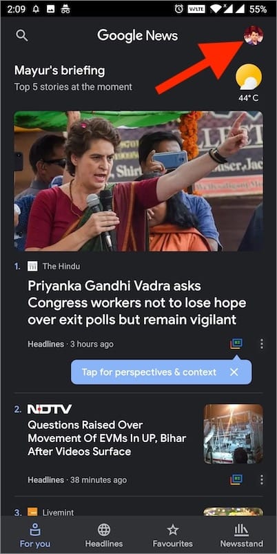 google news app in android