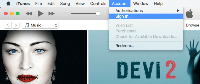 itunes account sign in