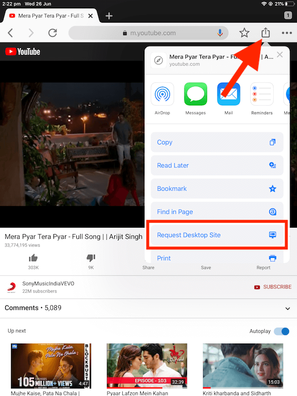 request desktop site in safari app