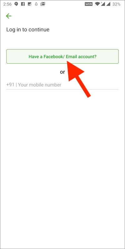 enter email in hotstar app
