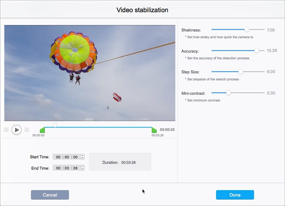 stabilize shaky video footage