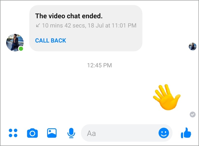 wave message in facebook messenger