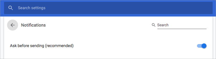 chrome Ask before sending (recommended)