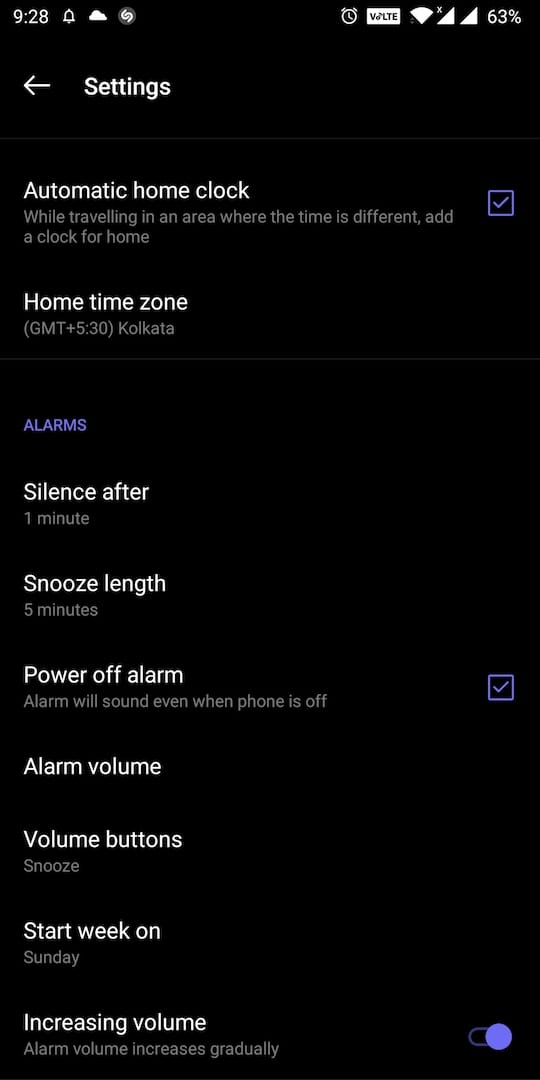 oneplus alarm settings