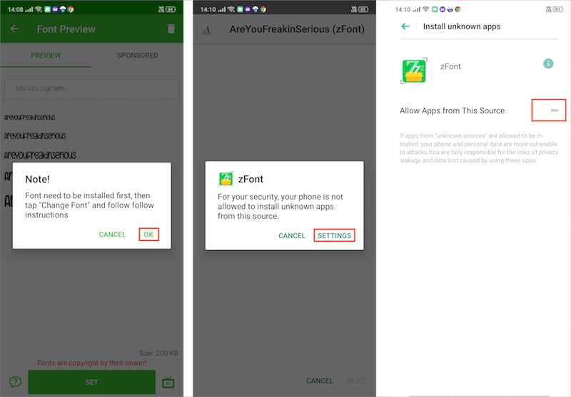 install custom font on realme