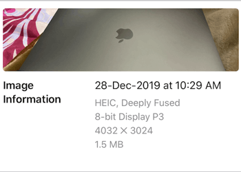 how to check photo properties in ios 13 on iphone