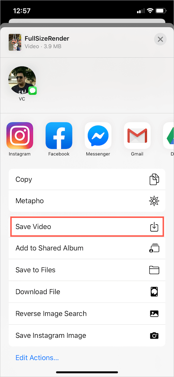 save video on iphone
