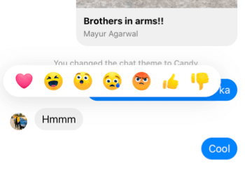 heart reaction in messenger on iphone