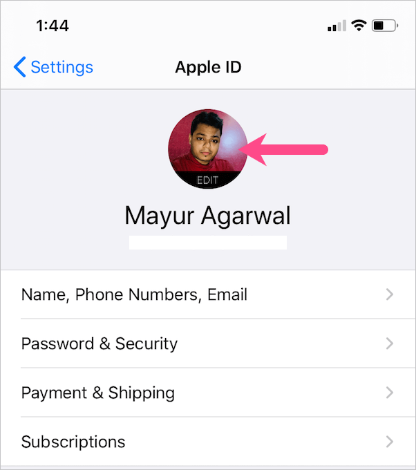 edit apple id photo