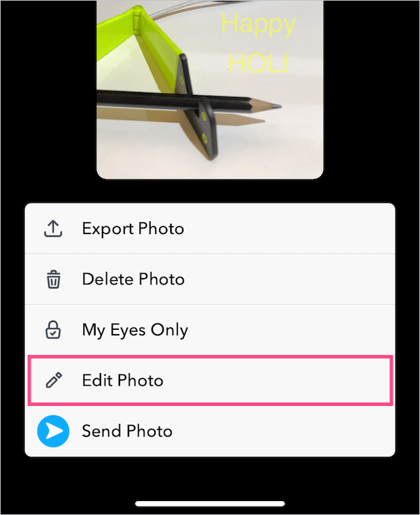 edit photo in snapchat