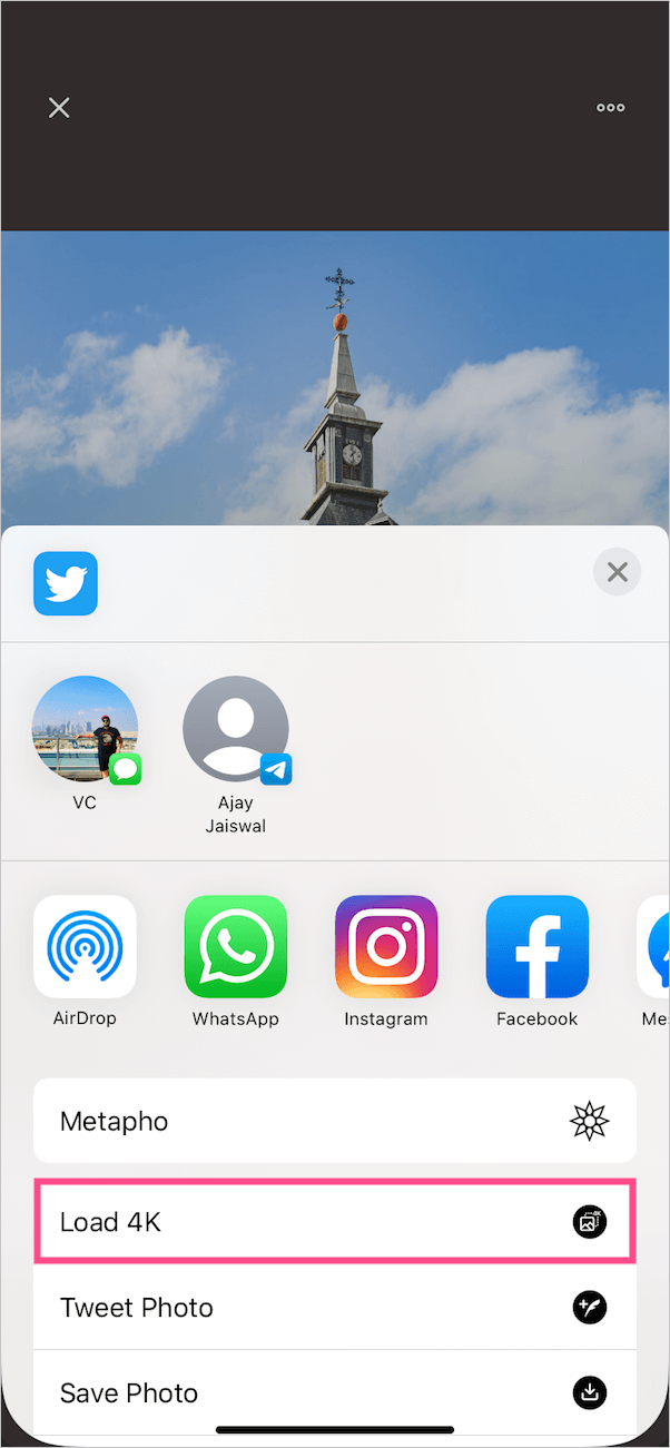 download twitter image in 4k on iphone