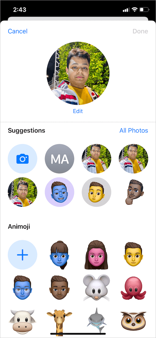 set memoji as contact photo in ios 13