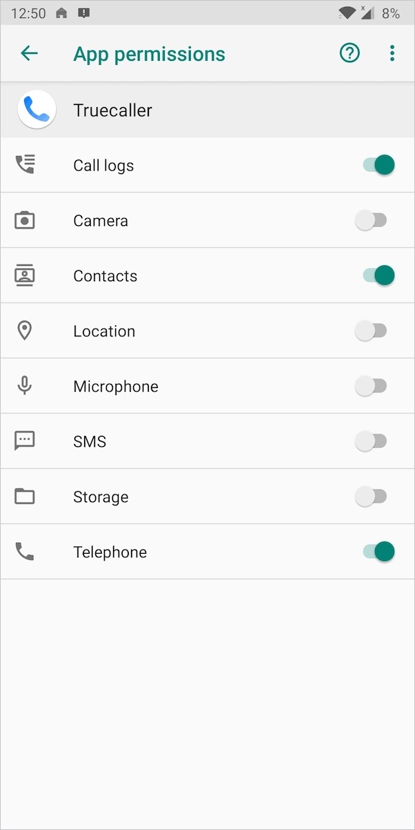 change truecaller permissions