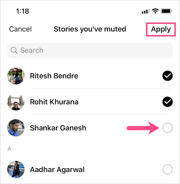 unmute someone's story on facebook messenger