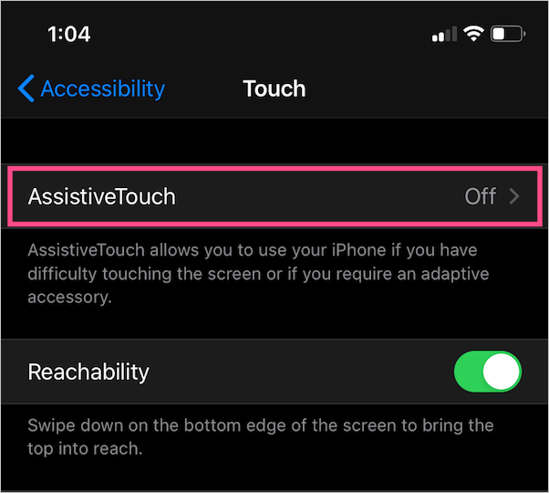 how to enable assistive touch in ios 13
