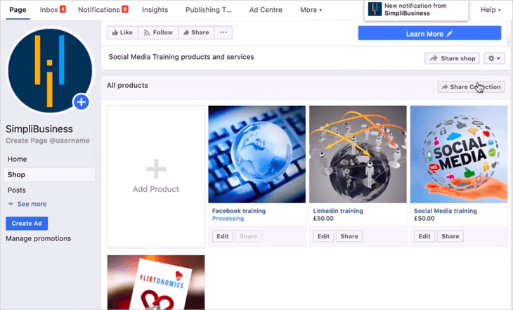 facebook shop