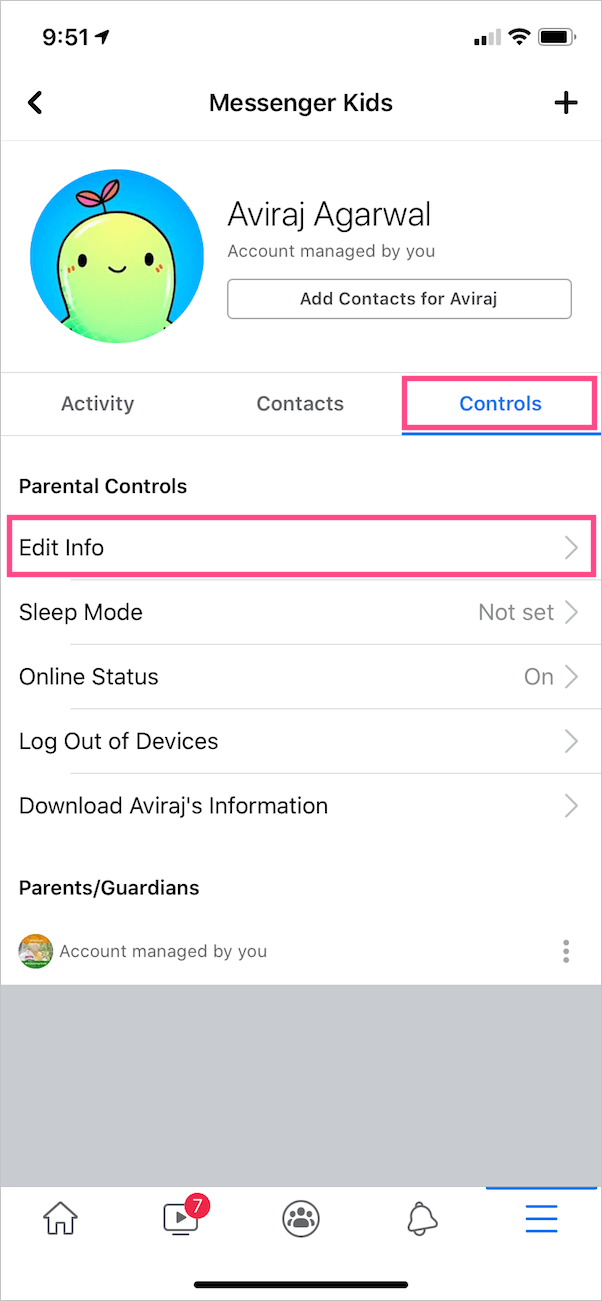 parental controls for messenger kids