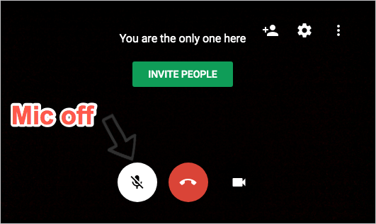 mute microphone on google hangouts web version
