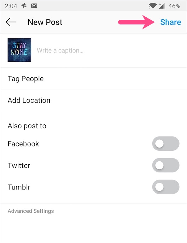 share instagram post