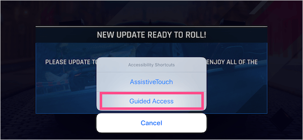turn on Guided Access when playing a game