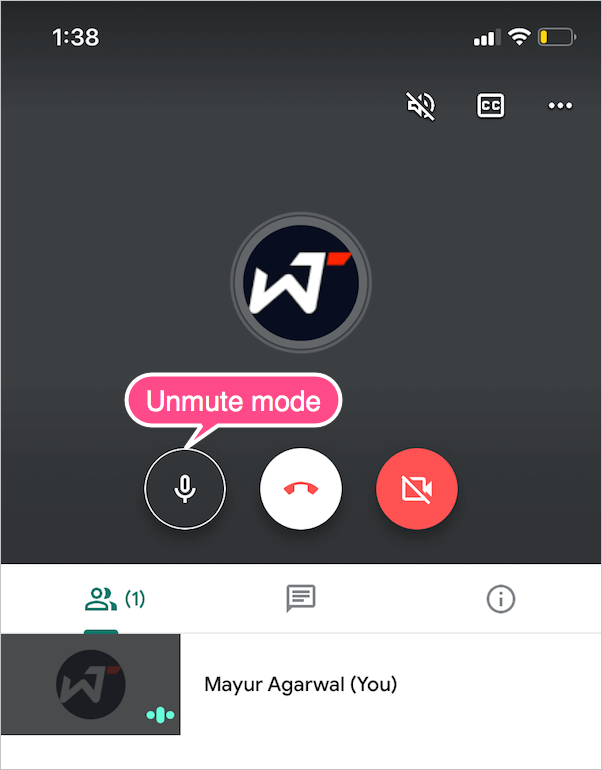 how to unmute on google meet