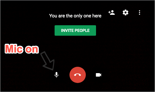 unmute microphone on google hangouts web version