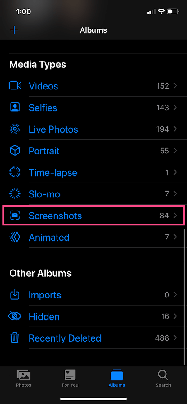 how to view screenshots taken on iphone