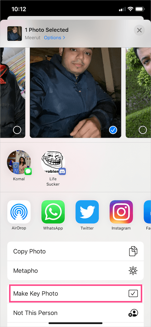 change people key photo on iphone