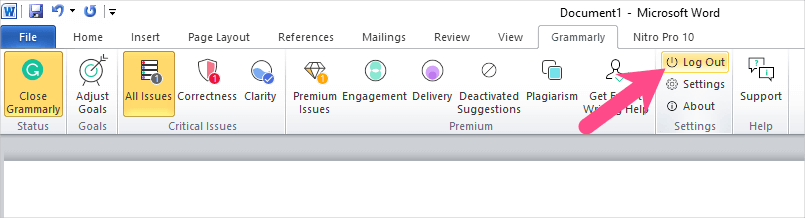 disable grammarly in outlook