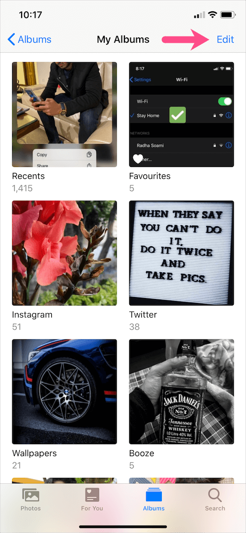 edit albums in ios