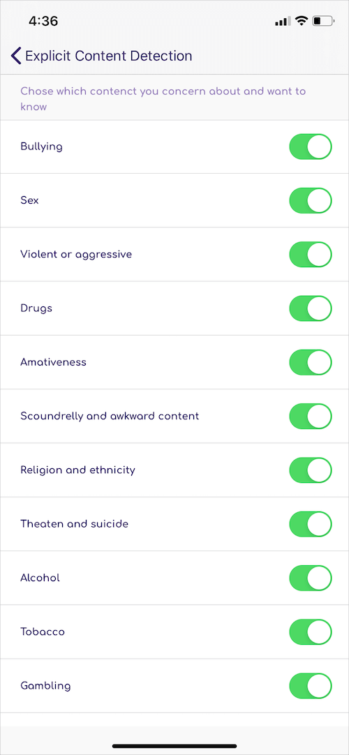 explicit content detection in famisafe