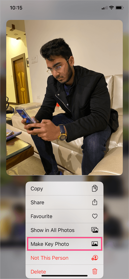 Make Key Photo on iPhone
