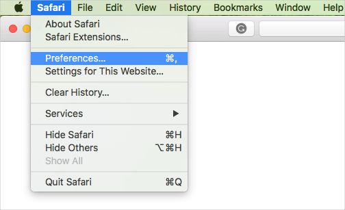 safari preferences