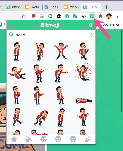 bitmoji extension for chrome