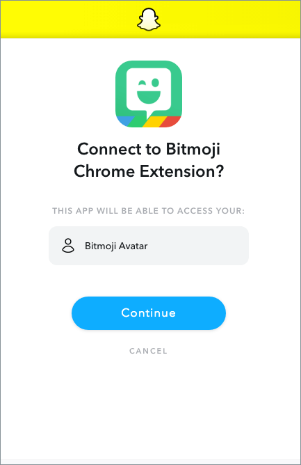 connect to bitmoji chrome extension