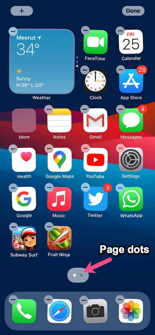 edit home screen pages in ios 14